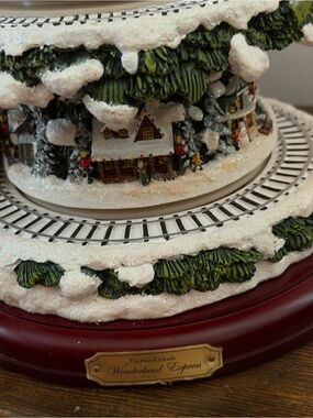 Thomas Kinkade Holiday Train Display in White, Green & Red